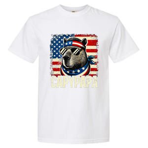 Capypapa 4th Of July American Flag Capybara Papa Usa Garment-Dyed Heavyweight T-Shirt