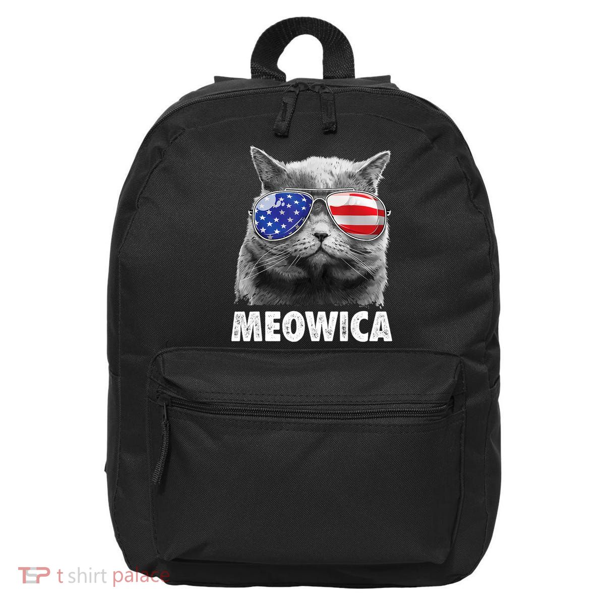 Cat 4th Of July Meowica American Flag Sunglasses 16 in Basic Backpack
