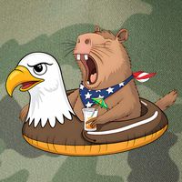 Capybara 4TH Of July Funny Pool Party Legacy Tie Dye Trucker Hat