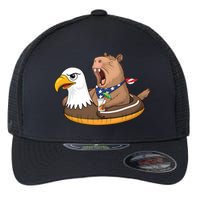Capybara 4TH Of July Funny Pool Party Flexfit Unipanel Trucker Cap