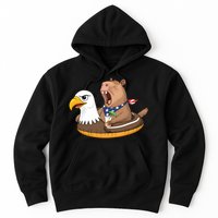Capybara 4TH Of July Funny Pool Party Hoodie