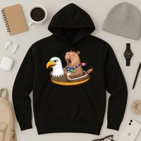 Capybara 4TH Of July Funny Pool Party Hoodie