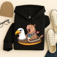 Capybara 4TH Of July Funny Pool Party Hoodie