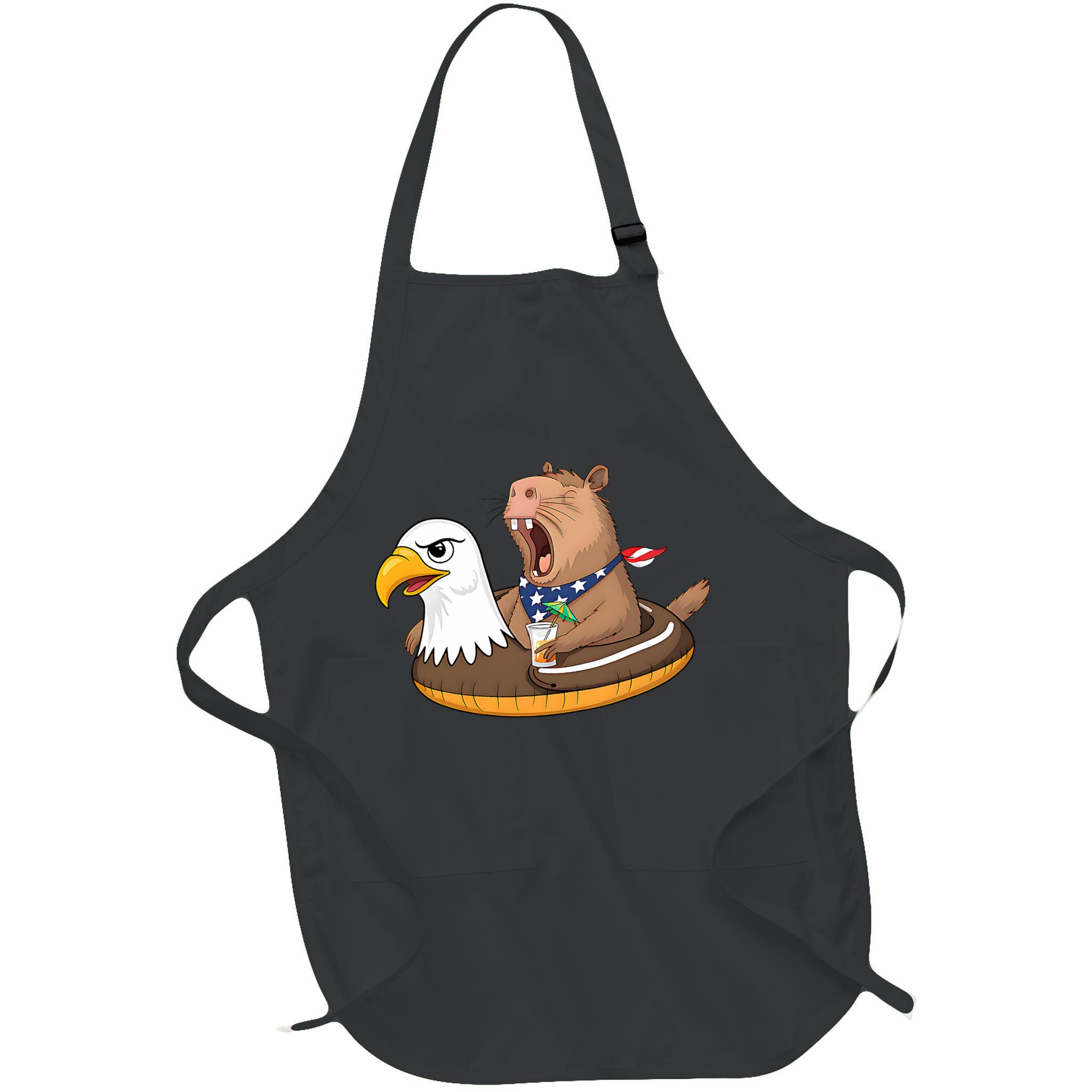 Capybara 4TH Of July Funny Pool Party Apron