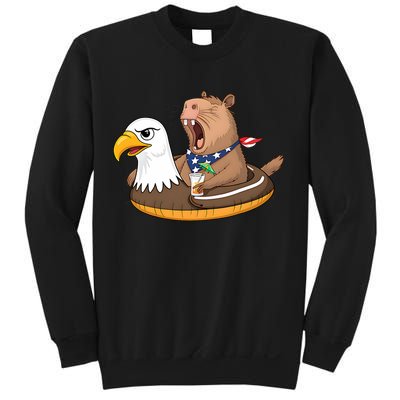 Capybara 4TH Of July Funny Pool Party Sweatshirt
