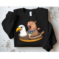 Capybara 4TH Of July Funny Pool Party Sweatshirt