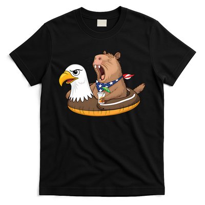 Capybara 4TH Of July Funny Pool Party T-Shirt