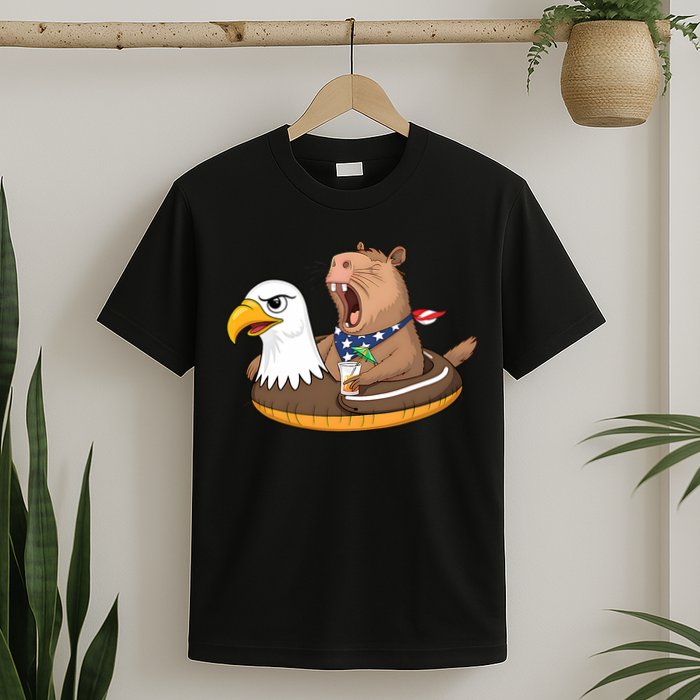 Capybara 4TH Of July Funny Pool Party T-Shirt