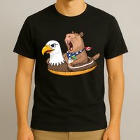 Capybara 4TH Of July Funny Pool Party T-Shirt