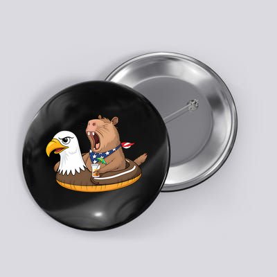 Capybara 4TH Of July Funny Pool Party Button