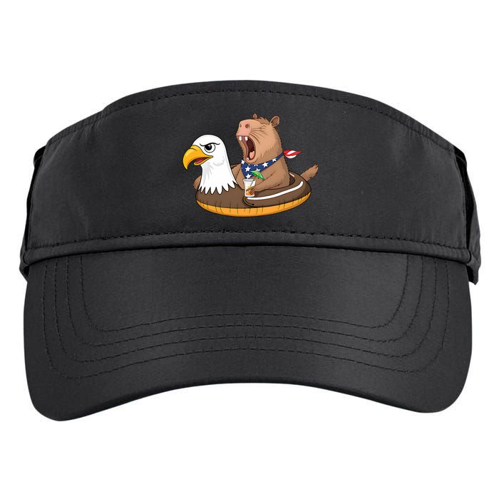 Capybara 4TH Of July Funny Pool Party Adult Drive Performance Visor