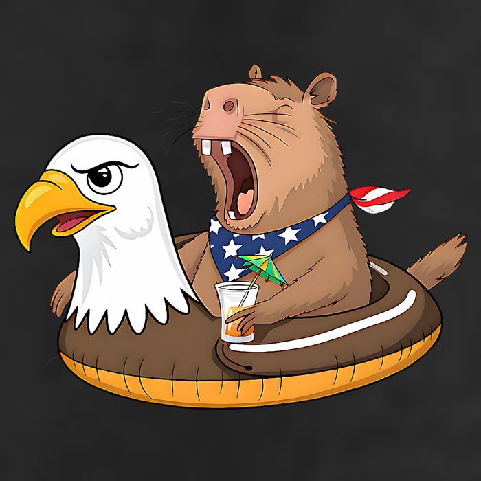 Capybara 4TH Of July Funny Pool Party Adult Drive Performance Visor