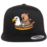 Capybara 4TH Of July Funny Pool Party Flatbill Hat