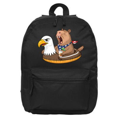 Capybara 4TH Of July Funny Pool Party 16 in Basic Backpack