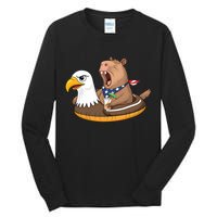 Capybara 4TH Of July Funny Pool Party Tall Long Sleeve T-Shirt