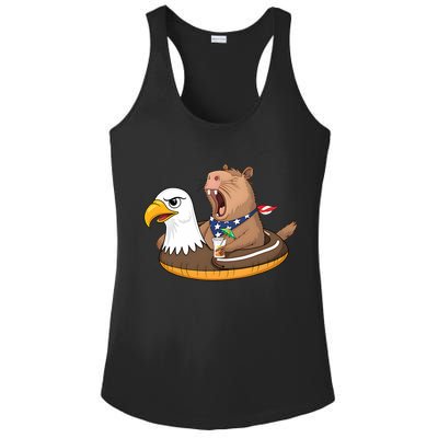 Capybara 4TH Of July Funny Pool Party Ladies PosiCharge Competitor Racerback Tank