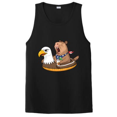 Capybara 4TH Of July Funny Pool Party PosiCharge Competitor Tank