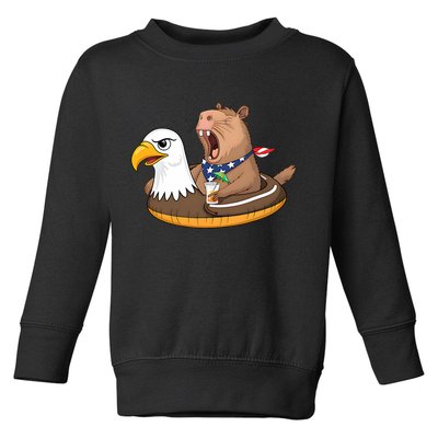 Capybara 4TH Of July Funny Pool Party Toddler Sweatshirt