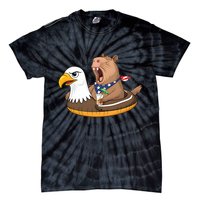Capybara 4TH Of July Funny Pool Party Tie-Dye T-Shirt