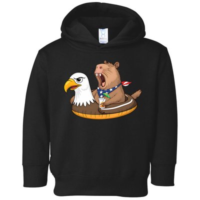 Capybara 4TH Of July Funny Pool Party Toddler Hoodie