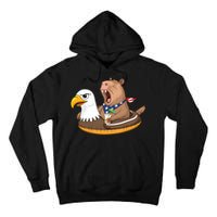 Capybara 4TH Of July Funny Pool Party Tall Hoodie