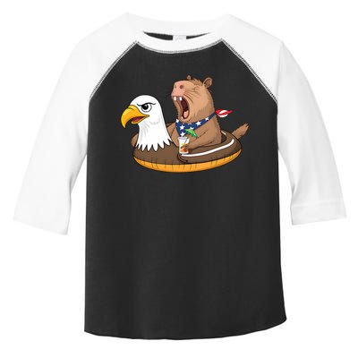 Capybara 4TH Of July Funny Pool Party Toddler Fine Jersey T-Shirt