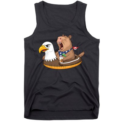 Capybara 4TH Of July Funny Pool Party Tank Top