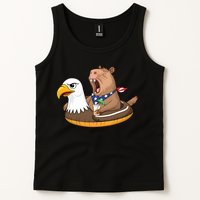 Capybara 4TH Of July Funny Pool Party Tank Top