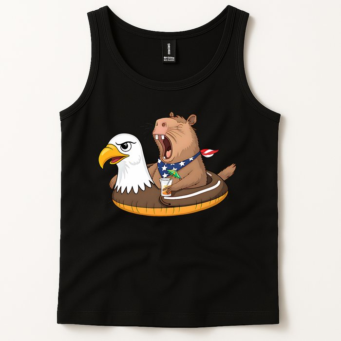 Capybara 4TH Of July Funny Pool Party Tank Top