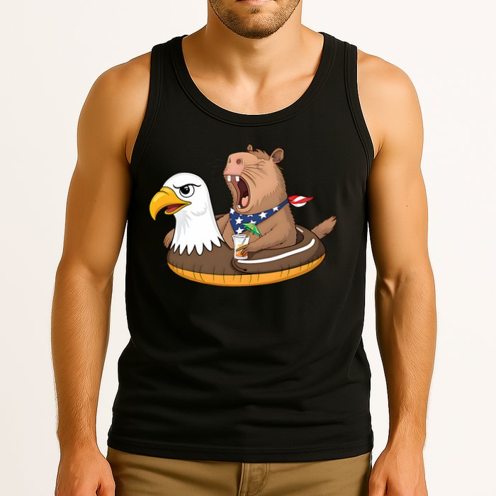 Capybara 4TH Of July Funny Pool Party Tank Top