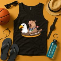 Capybara 4TH Of July Funny Pool Party Tank Top