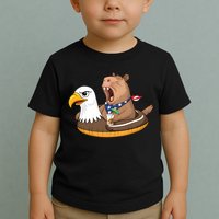 Capybara 4TH Of July Funny Pool Party Toddler T-Shirt