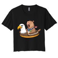 Capybara 4TH Of July Funny Pool Party Crop Top
