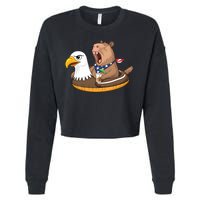 Capybara 4TH Of July Funny Pool Party Cropped Pullover Crew
