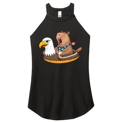 Capybara 4TH Of July Funny Pool Party Women's Perfect Tri Rocker Tank