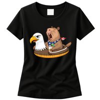 Capybara 4TH Of July Funny Pool Party Womens T-Shirt