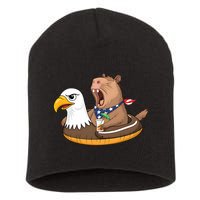 Capybara 4TH Of July Funny Pool Party Short Acrylic Beanie