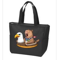 Capybara 4TH Of July Funny Pool Party Zip Tote Bag