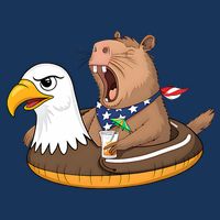 Capybara 4TH Of July Funny Pool Party Infant Baby Jersey Bodysuit