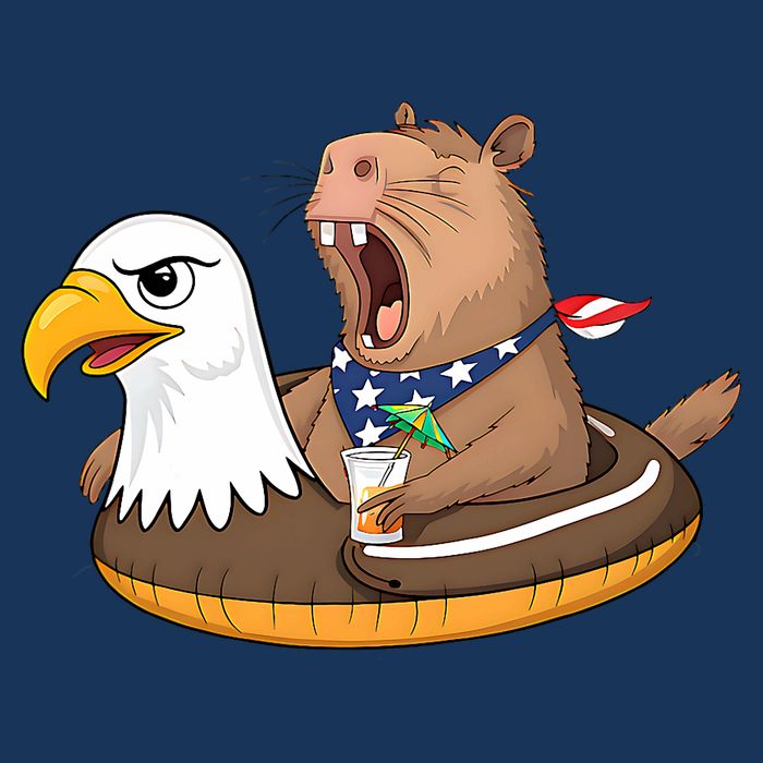 Capybara 4TH Of July Funny Pool Party Infant Baby Jersey Bodysuit