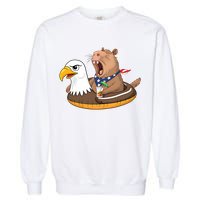 Capybara 4TH Of July Funny Pool Party Garment-Dyed Sweatshirt