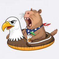 Capybara 4TH Of July Funny Pool Party Garment-Dyed Sweatshirt