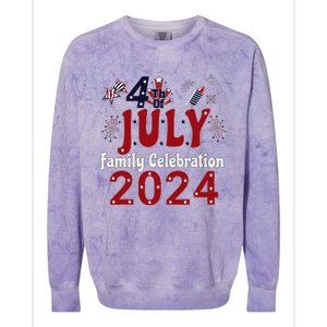 Celebrate 4th Of July 2024 With Family Matching Group Colorblast Crewneck Sweatshirt