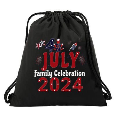 Celebrate 4th Of July 2024 With Family Matching Group Drawstring Bag