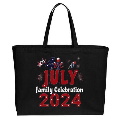 Celebrate 4th Of July 2024 With Family Matching Group Cotton Canvas Jumbo Tote