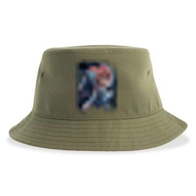 Cat 4th Of July American Flag Howling America Moon Meowica Sustainable Bucket Hat