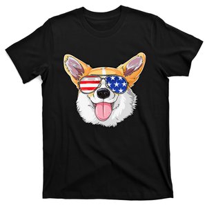 Corgi 4th of July American Sunglasses Dog Puppy USA Dog T-Shirt