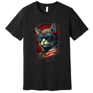 Cat 4th of July Meowica Patriotic Premium T-Shirt