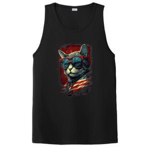 Cat 4th of July Meowica Patriotic PosiCharge Competitor Tank