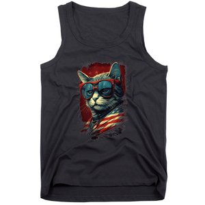 Cat 4th of July Meowica Patriotic Tank Top